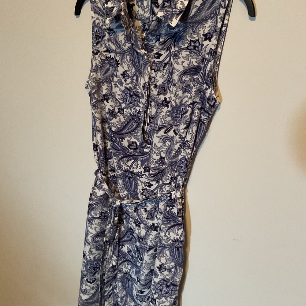 Banana Republic Paisley Midi Dress - Blue and White